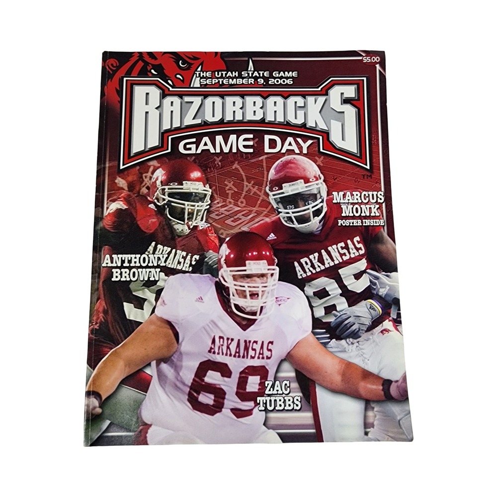 Arkansas Razorbacks vs Utah State Game Day Program September‎ 9 2006 Marcus Monk